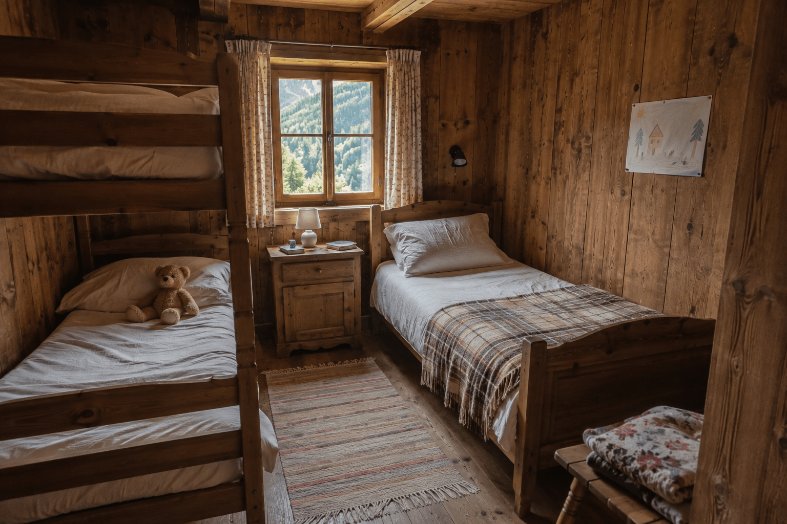 Kinderzimmer mit Etagenbett und Einzelbett